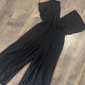 Express Black Silk Jumpsuit